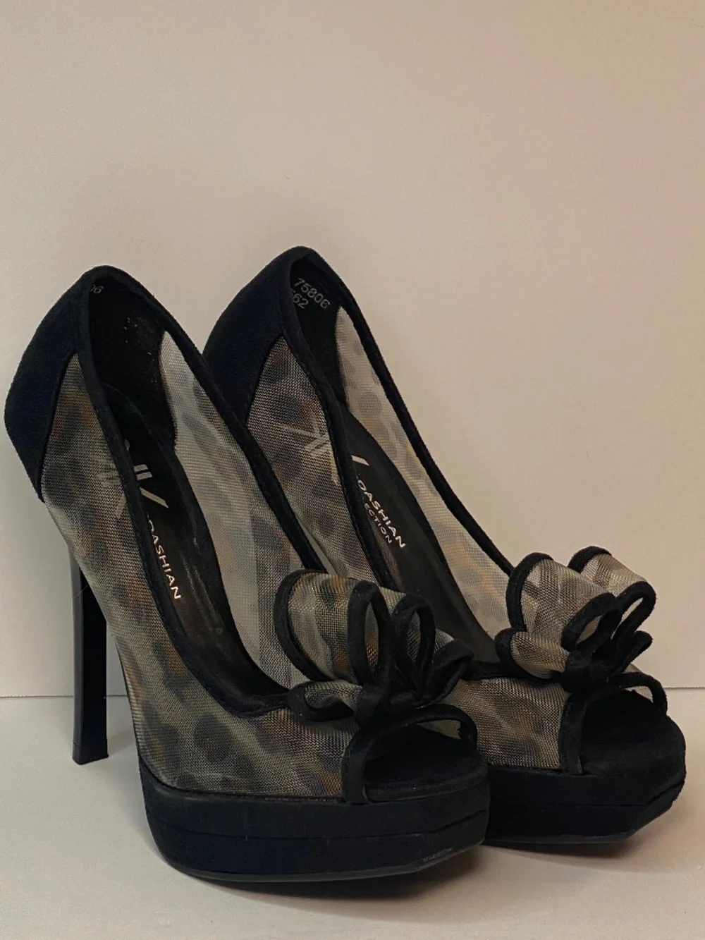 Kardashian Women's Miami Leopard Black Stiletto Heels Size 6 NEW NO BOX